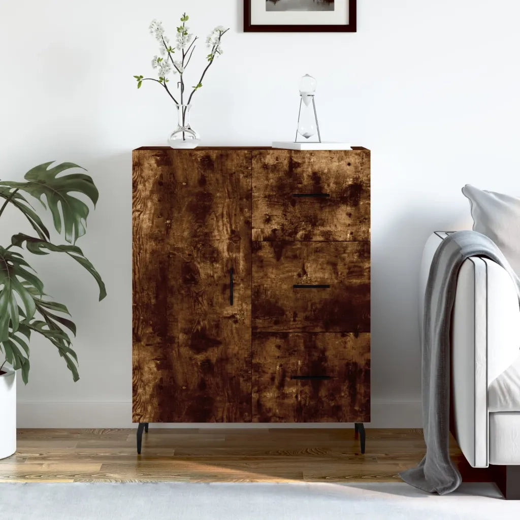 Credenza | Madia | Buffet da pranzo | Armadio da pranzo Rovere Fumo 69,5x34x90 cm in Legno Multistrato