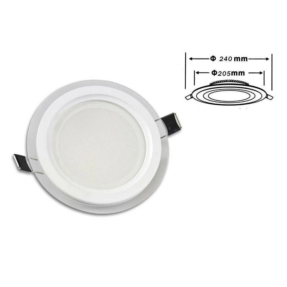 Trade Shop - Pannello Led Slim Incasso Bordo Vetro Tondo 24 W Luce 3000k 6500k 4000k P-205et -