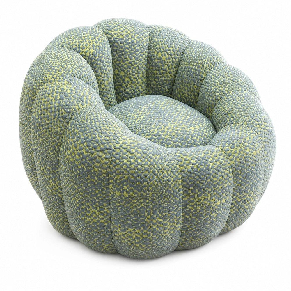 Divano a forma di baccello ¨C Minimal ¨C tessuto jacquard tricot giallo e grigio
