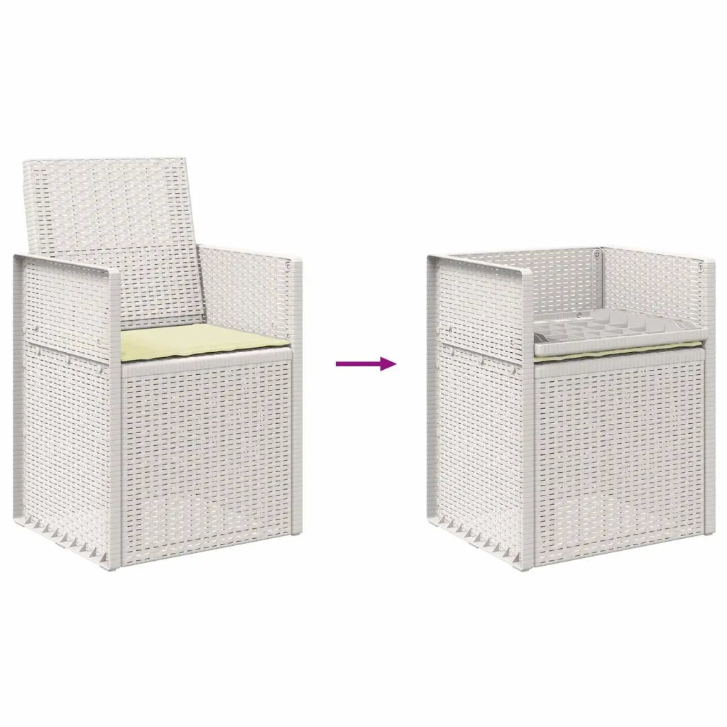 Sedie da pranzo da giardino 2 pcs Bianco e Crema PP