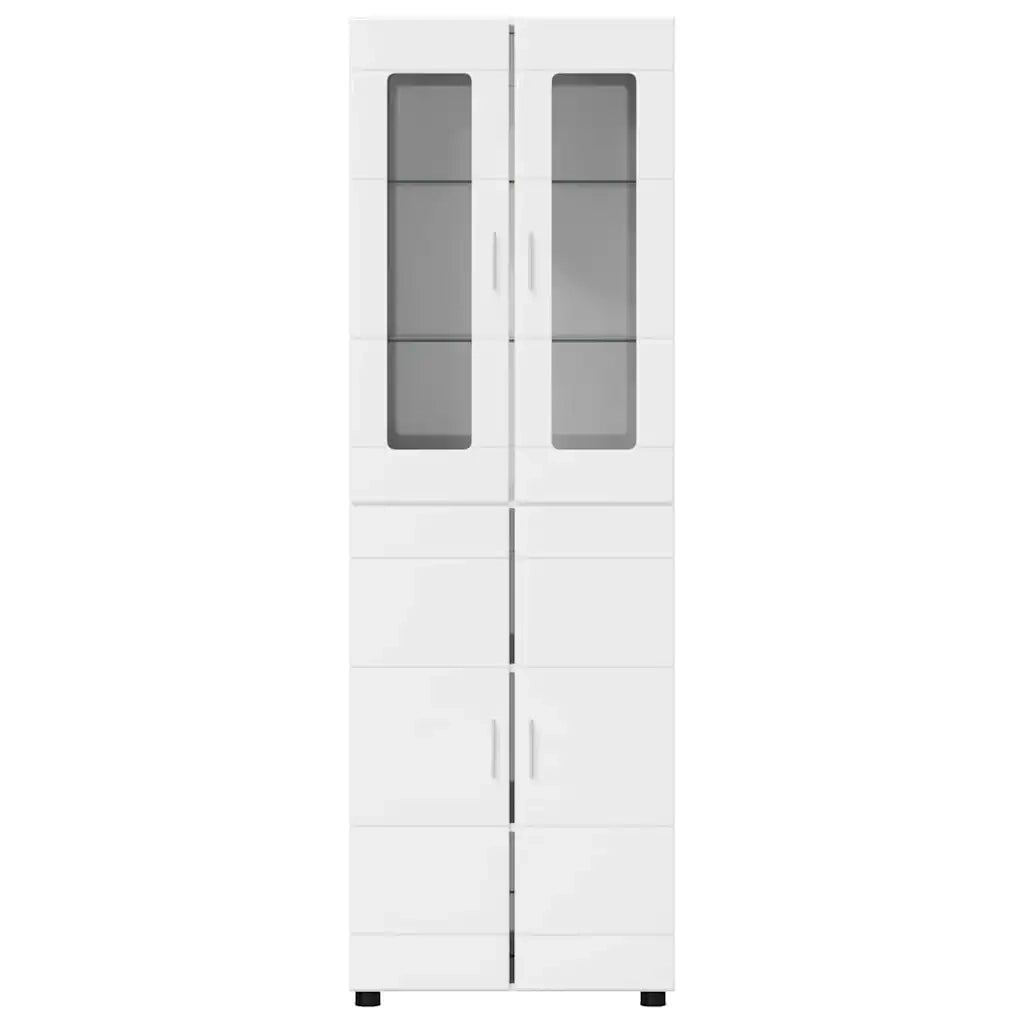 Credenza con lo scaffale FLORIN Bianco Lucido 60 x 35 x 182 cm 3397918