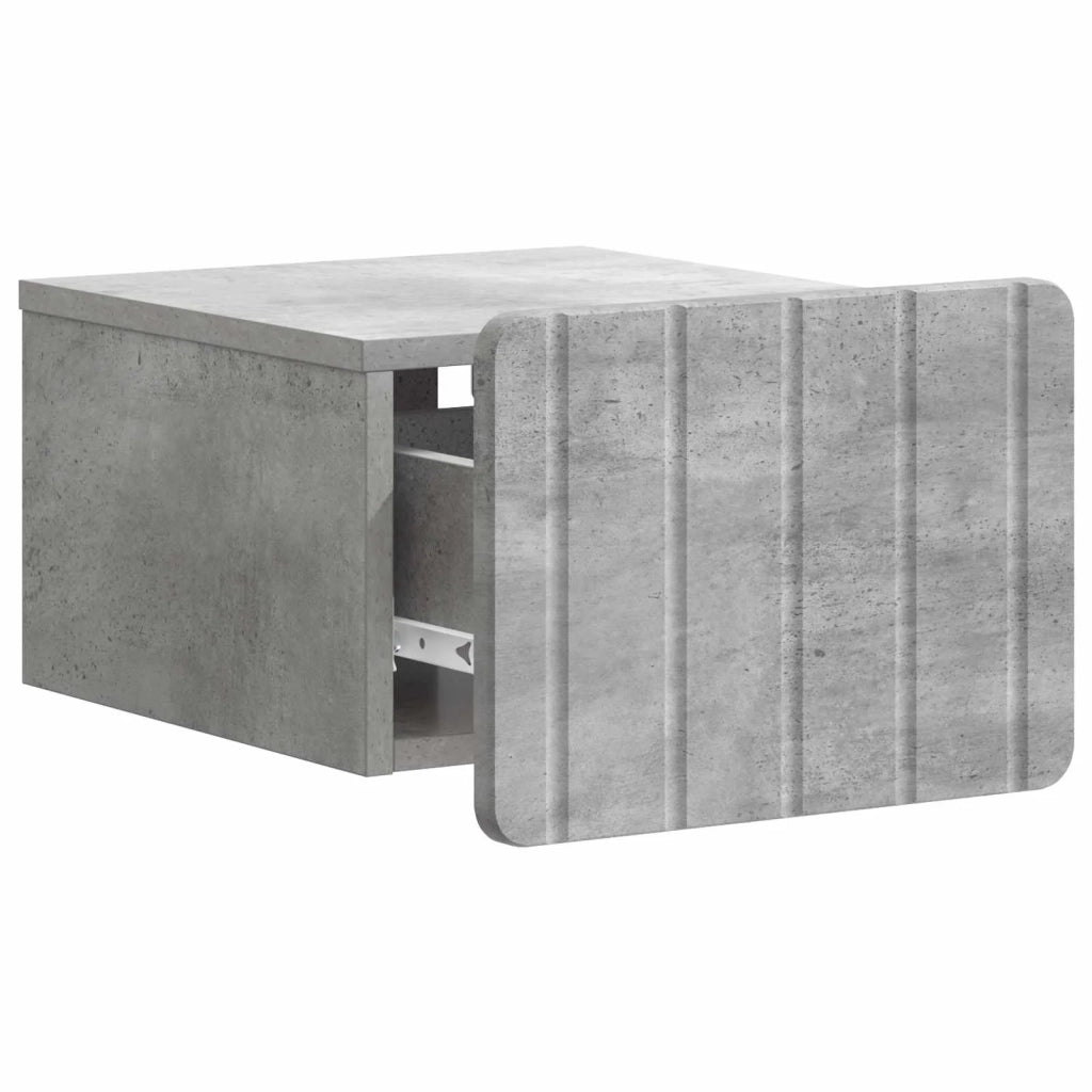 Mobiletto da notte a muro 2 pz Grigio Cemento 33 x 34,5 x 24 cm 898262