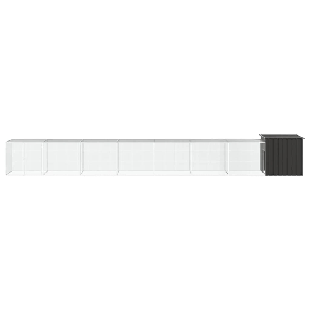 Recinto per pollaio in acciaio zincato antracite 800 x 91 x 100 cm 02_0043934