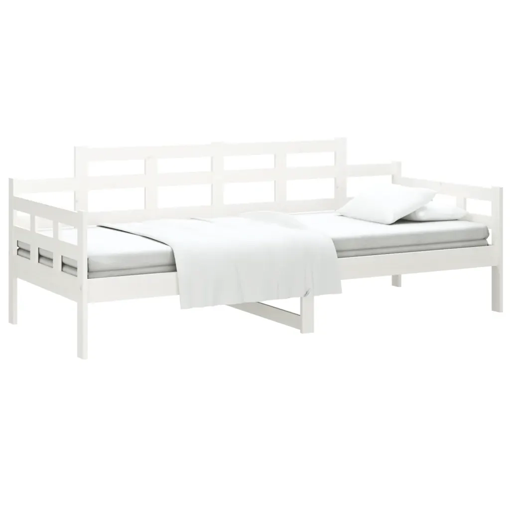 Letto singolo | Letto per adulti | Dormeuse Bianca in Legno Massello di Pino 80x200 cm