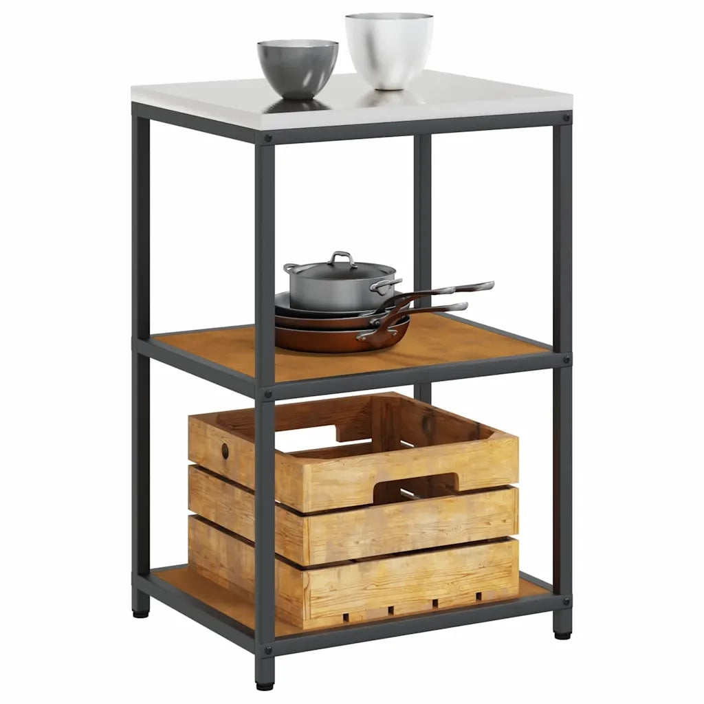 vidaXL Mensola per il deposito in cucina con lo scaffale Ruggine