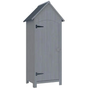 CASETTA PORTA ATTREZZI IN LEGNO A 3 MENSOLE CON TETTO IMPERMEABILE IN BITUME, 77.5X54.2X179.5 CM, GRIGIO