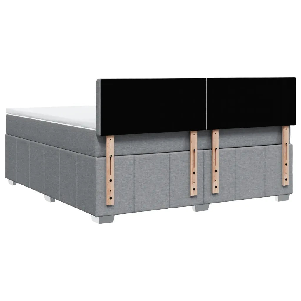 Giroletto a Molle con Materasso Grigio Chiaro180x200 cm Tessuto