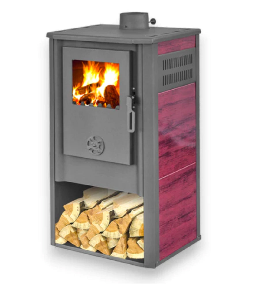 STUFA A LEGNA  KURSAL DE LUXE ROSSO 49x44xH93 cm. 7,2 Kw