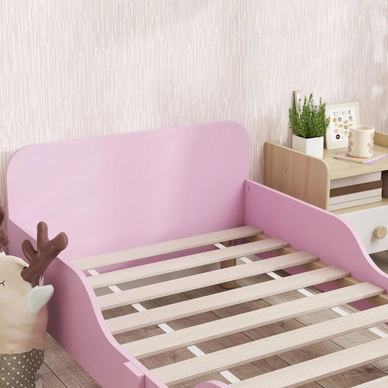 Letto per bambini in MDF con sponde, 140x70 cm, rosa