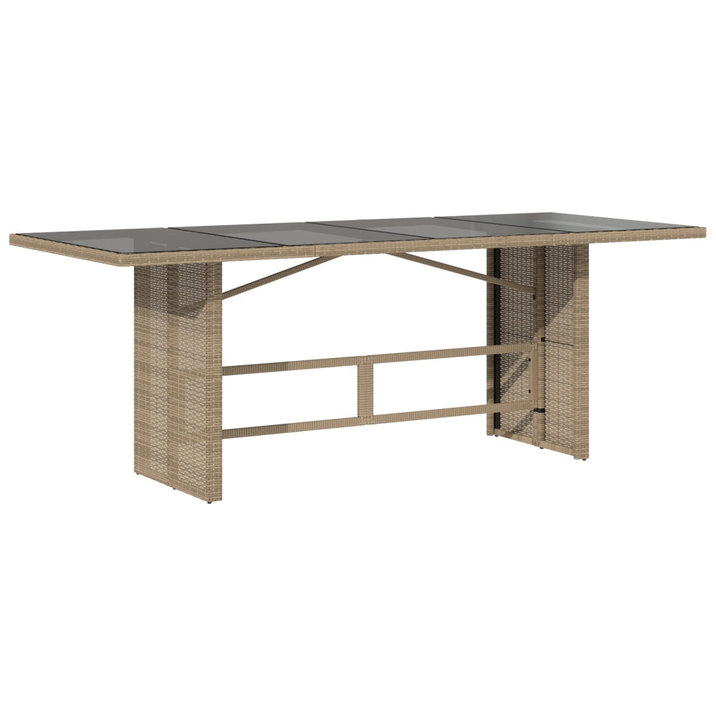 Set da pranzo da giardino  a 9 pezzi beige in polyrattan