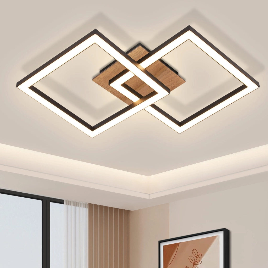 ZMH Lampada da soffitto LED Moderna 24W Retro Luce Calda per Soggiorno Cucina Ingresso