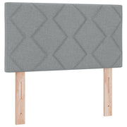 Letto Box Spring con Materasso & LED Grigio Chiaro 80x200 cm Tessuto