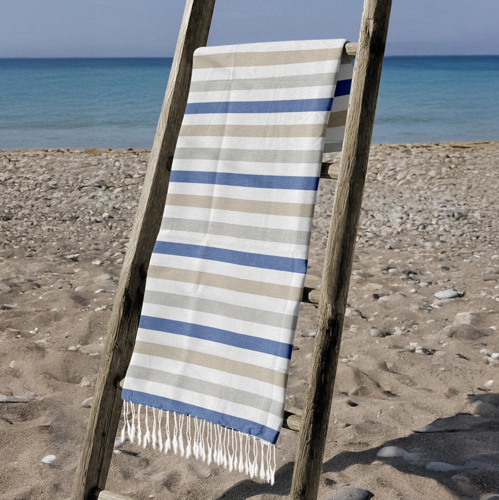 Telo Mare XXL Asciugamano Misura Grande 210x240 Cm Stuoia Coperta Spiaggia Assorbente Telo Arredo Multiuso Leggero Con Frange Sabbia Lettino Vacanze Piscina Beige