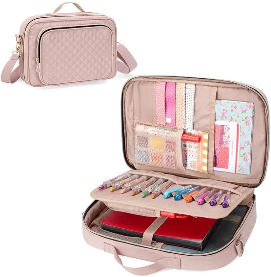 Organizzatore di Viaggio con Grande Capacità - Organizzatore per Quaderni/B5 - Protezione Idrorepellente - Fili per Pennarelli Rimovibili - Cintura a Spalla