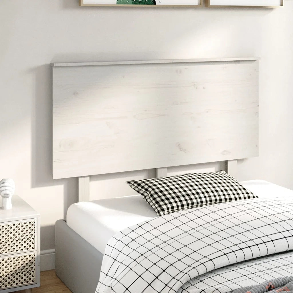 Testiera per Letto Bianca 124x6x82,5 cm Legno Massello di Pino 819161
