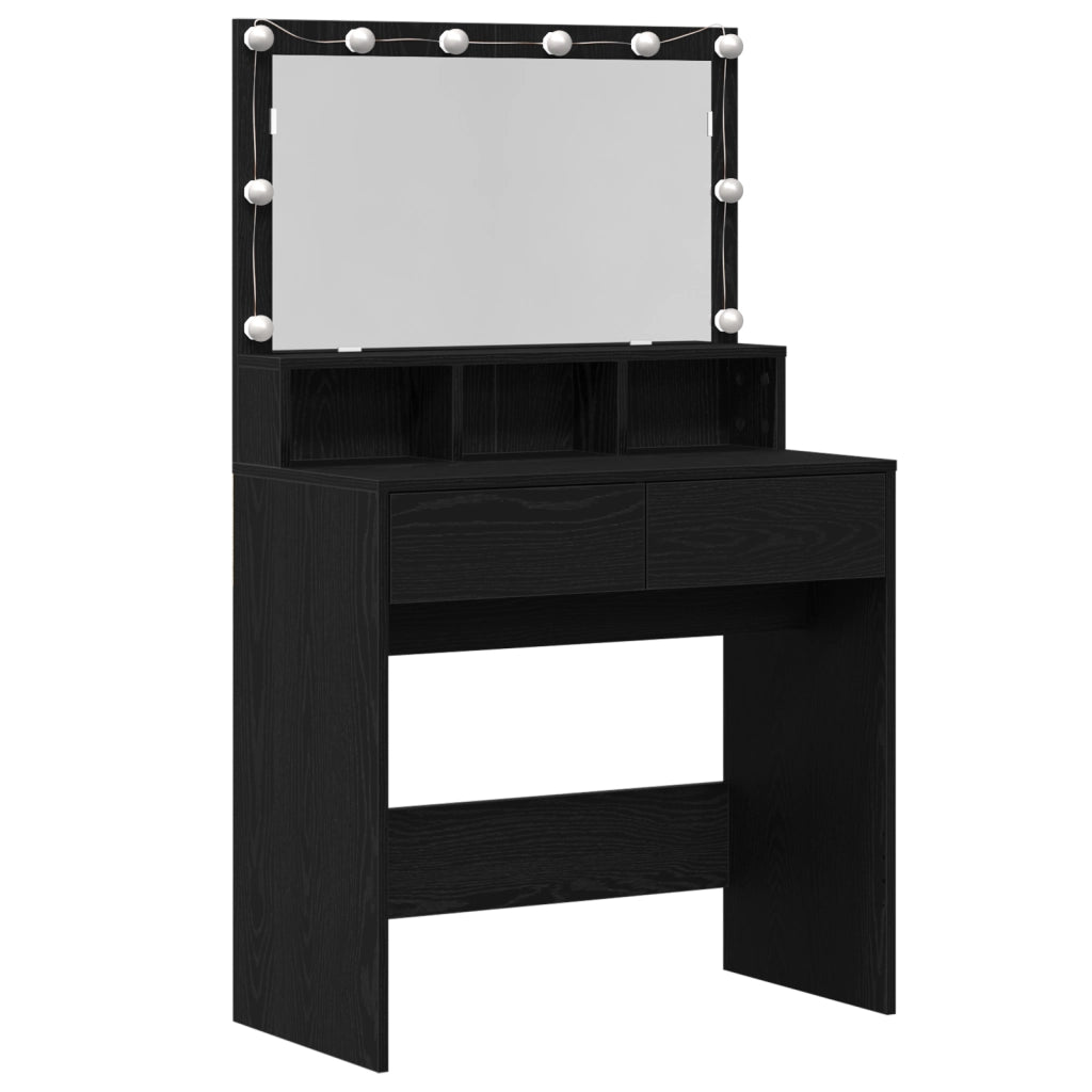 vidaXL Tavolo da Trucco con cassetto Rovere nero 80 x 41 x 134.5 cm
