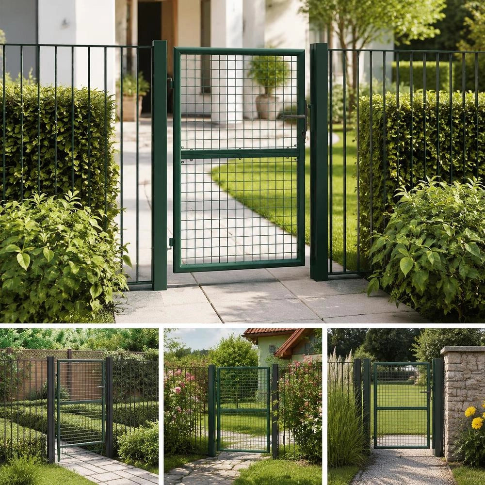 Steel Fence Gate 100x125 Cm Green