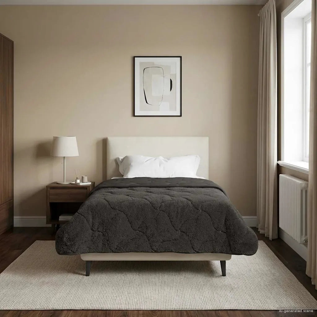Piumino Letto Estivo 135 x 200 cm Estate Antracite Traspirante 42026162
