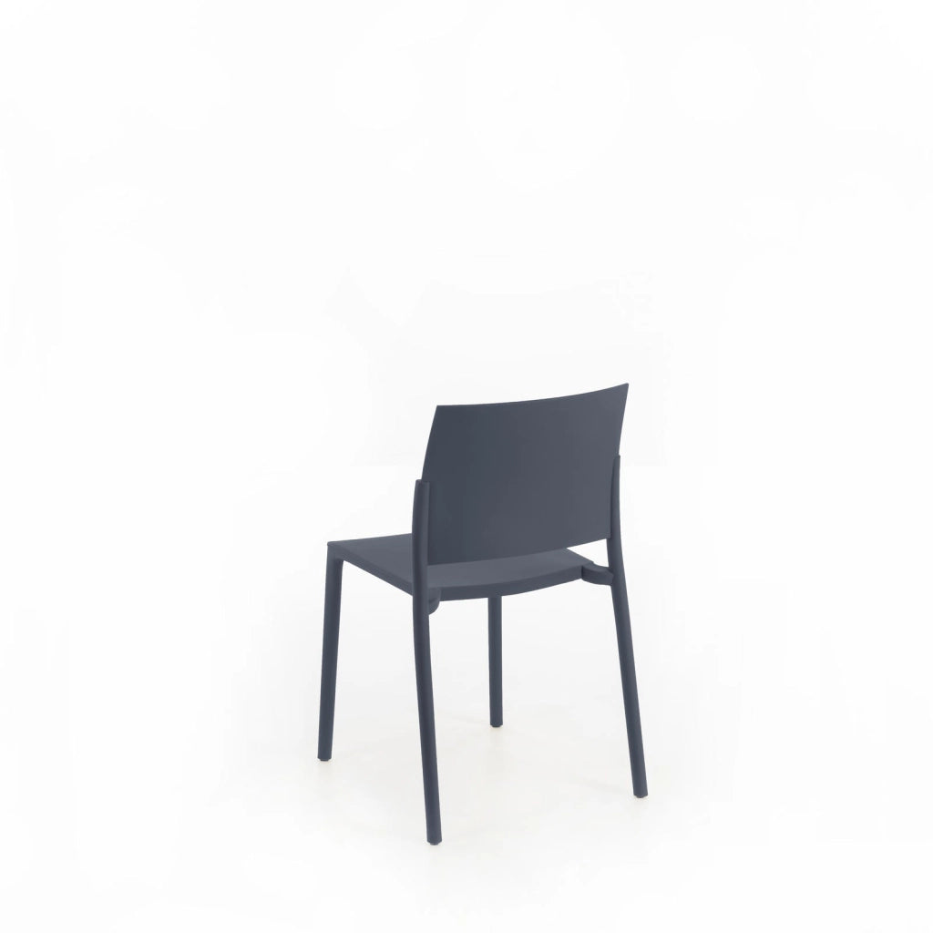 Set 4 Sedie 55x52,5xH81 cm in Polipropilene Venus Grigio Scuro