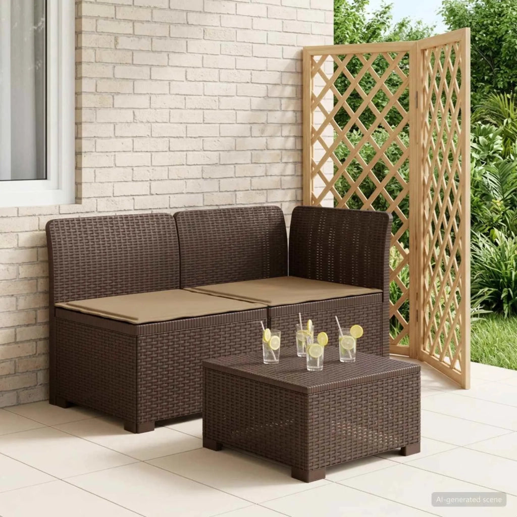 Divano da Giardino a 2 Posti con Cuscini Aspetto Rattan PP 8011930