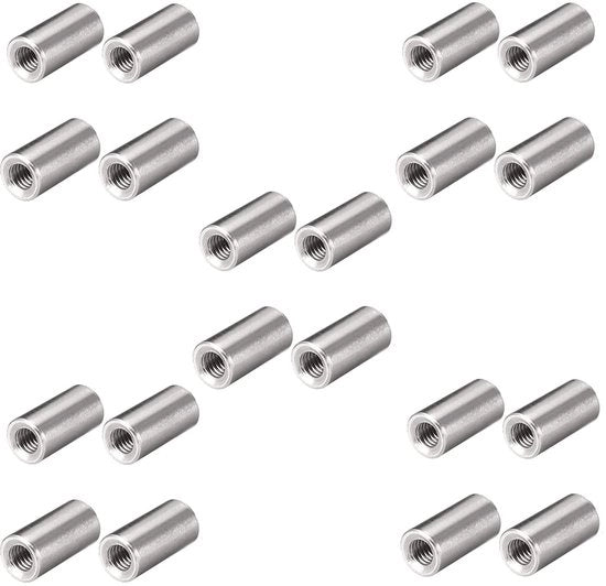 Connettori a vite cilindriche in acciaio inossidabile, 20 pezzi, M6 x 10x12mm, resistenti alle abrasioni, materiale duraturo