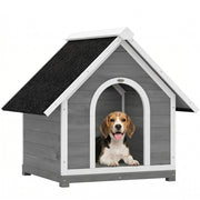 Casetta per Cane da Esterno ¨C zephmum ¨C 84x101x86 cm Grigio e Bianco