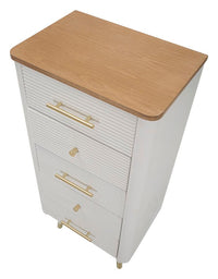 Cassettiera Matera 45x100x32 cm in Legno MDF e Ferro Bianco/Marrone