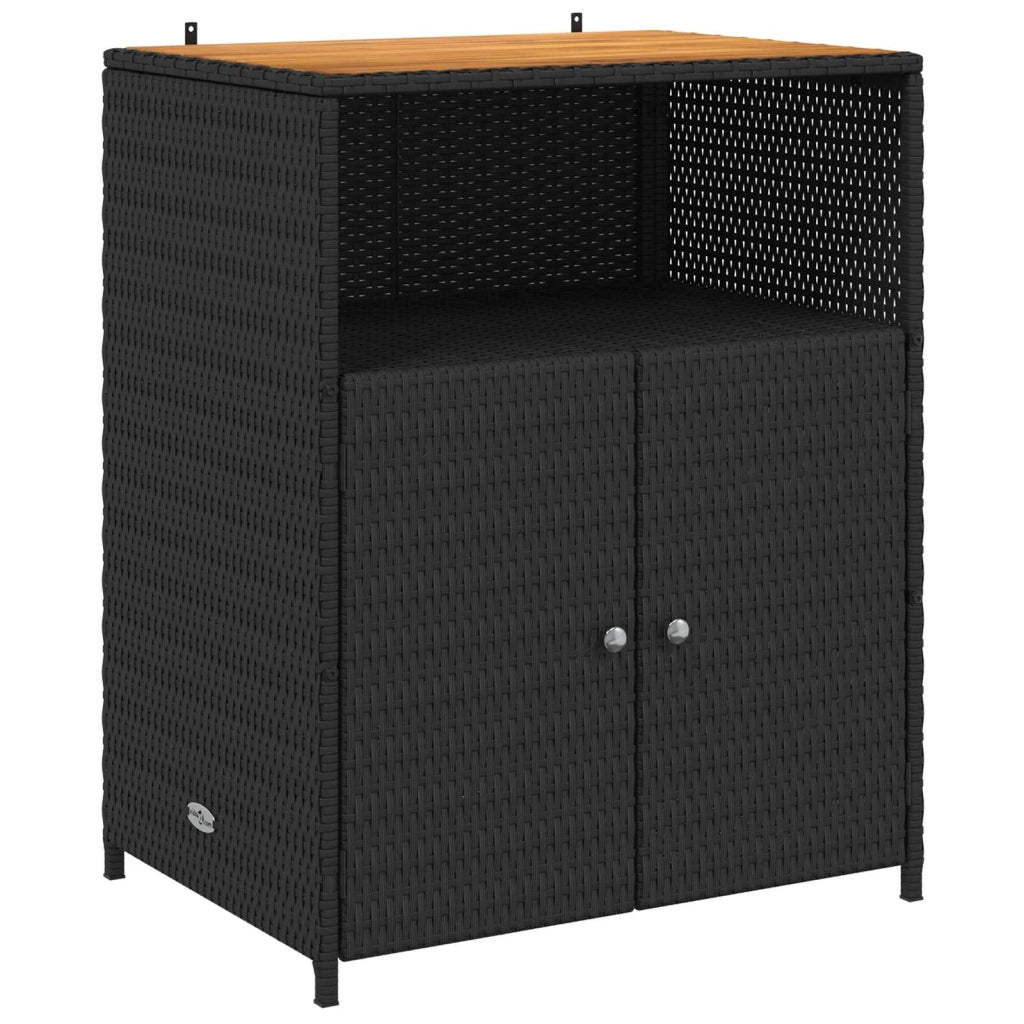 Armadietto Nero 70 x 50 x 87 cm Poliestere e Rattan Roly 42026912
