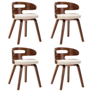 Sedie da Pranzo 4 pz Crema in Legno Piegato e Similpelle cod mxl 42187
