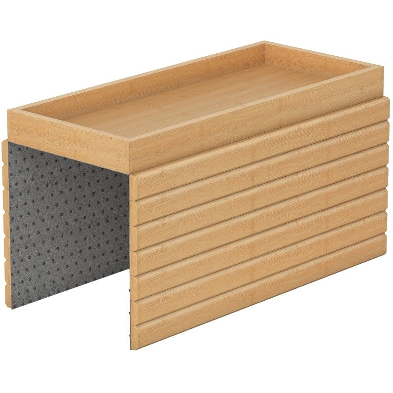 Vassoio per bracciolo divano 45x33.5x3 cm con scomparto profondo in bambù naturale