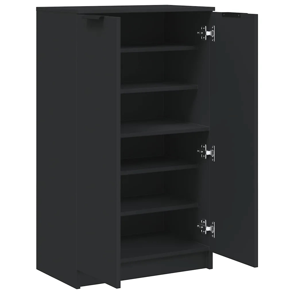 Scarpiera Nera 59x35x100 cm in Legno Multistrato 811440