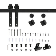 Kit per Porta e Ante Scorrevoli per Mobili con Binario 200 cm in Acciaio Nero