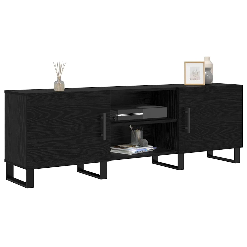 Mobile TV-Credenza per TV-Console TV Rovere Nero 150 x 30 x 50 cm Legno multistrato 611528