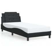 Letto singolo | Letto per adulti | Giroletto senza Materasso Zadar Nero 90x190 cm in Similpelle