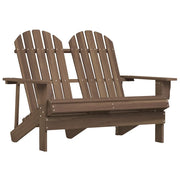 Sedia 2 Posti da Giardino Adirondack in Abete Massello Marrone