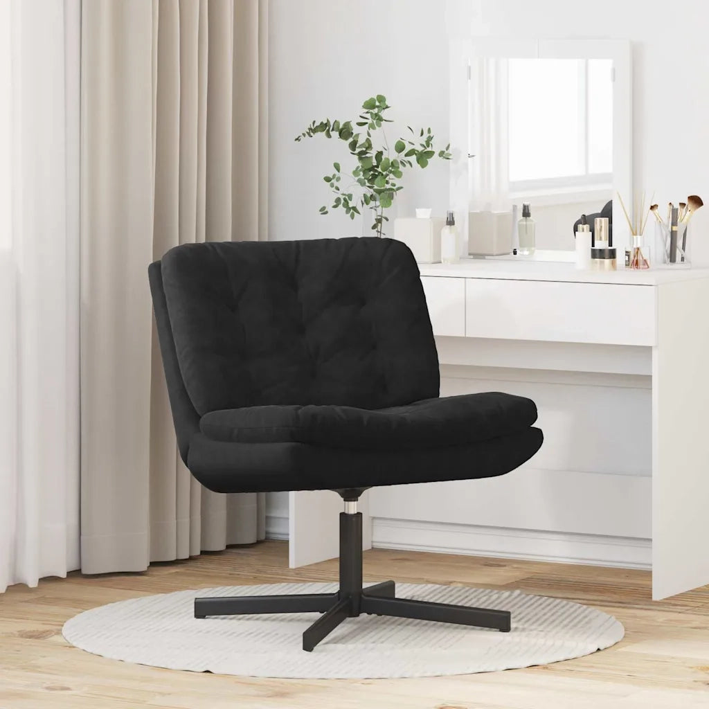 vidaXL Poltrona Relax con Base Girevole Nero 63 x 75 x 76 cm Velluto