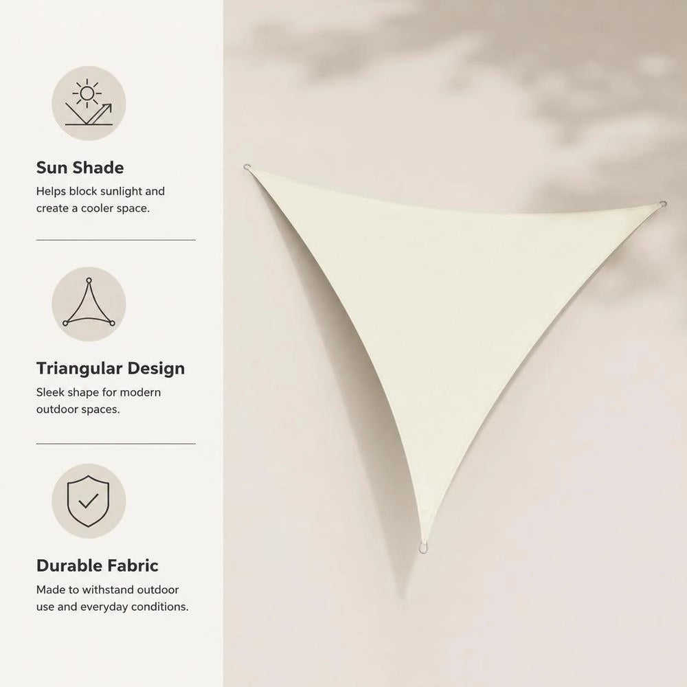 Sunshade Sail Oxford Fabric Triangular 4x5x5 M Cream