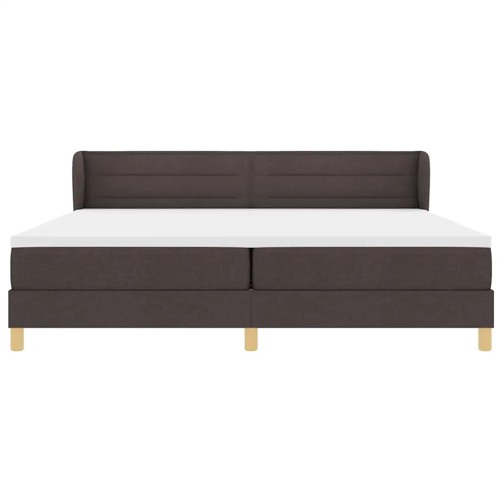 Letto a molle con materasso Marrone Scuro 200 x 200 cm Tessuto 3340174