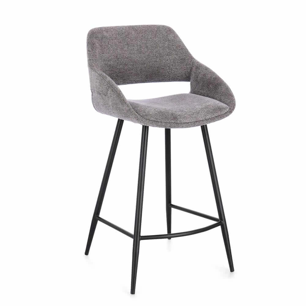 Set di 2 Sgabelli da Cucina Imbottiti con Gambe in Acciaio - LODIA