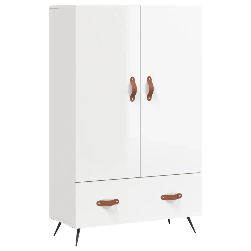 Credenza Bianco Lucido 69,5x31x115 cm in Legno Multistrato 828206