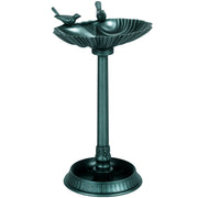 Vasca per Uccelli con Statue ¨C zephmum ¨C 2 Vasche Plastica Verde Scuro 49.5x38x81 cm