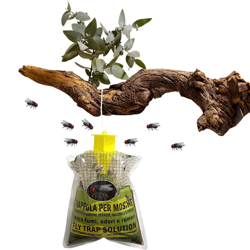 Trade Shop - Set 12pz Trappola Per Mosche Insetti Con Esca Naturale Ecologica Sicura Umani Animali 639719a -