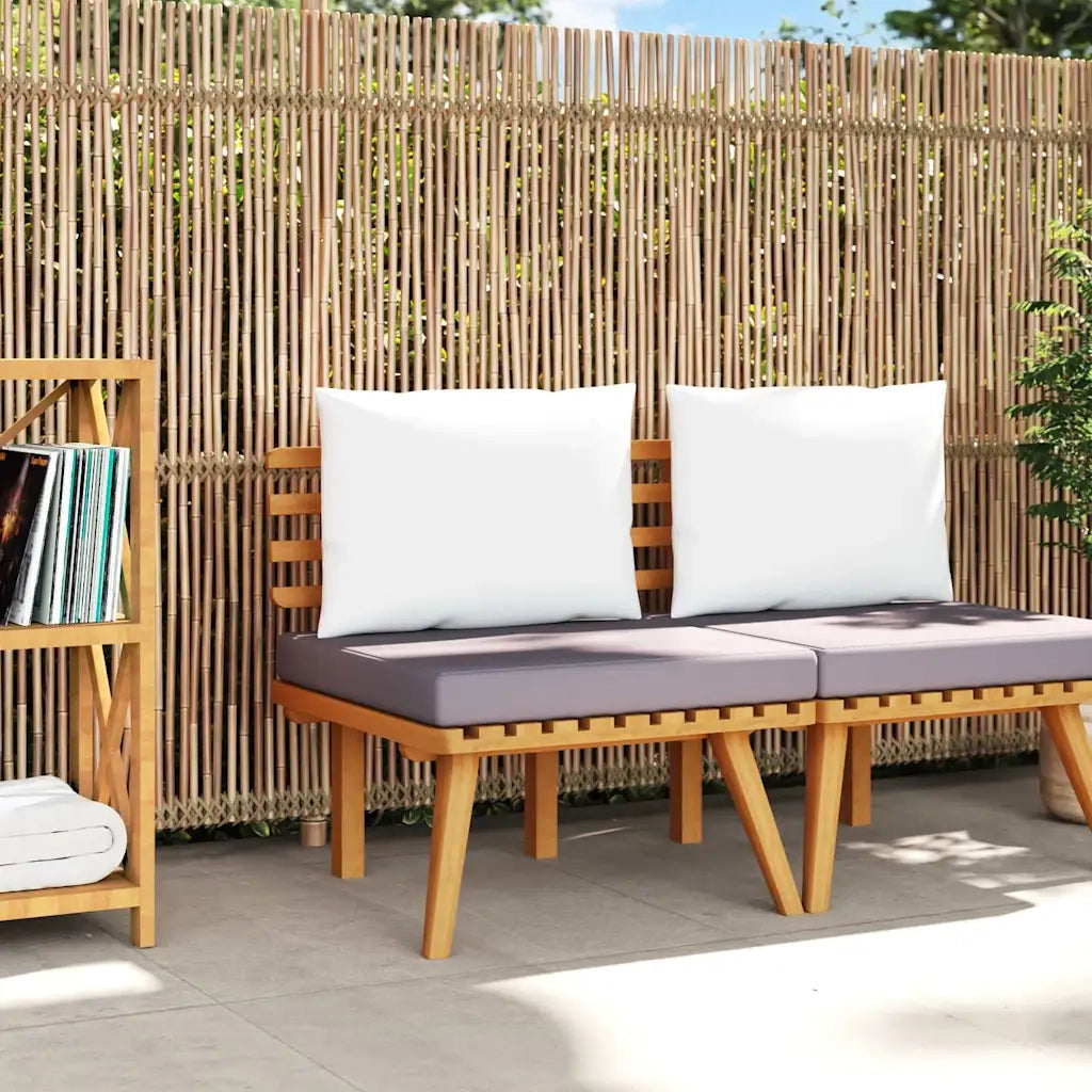 Sedia da patio-Sedia da Giardino con Cuscini in Legno Massello di Acacia 901175