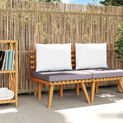 Sedia da patio-Sedia da Giardino con Cuscini in Legno Massello di Acacia 901175