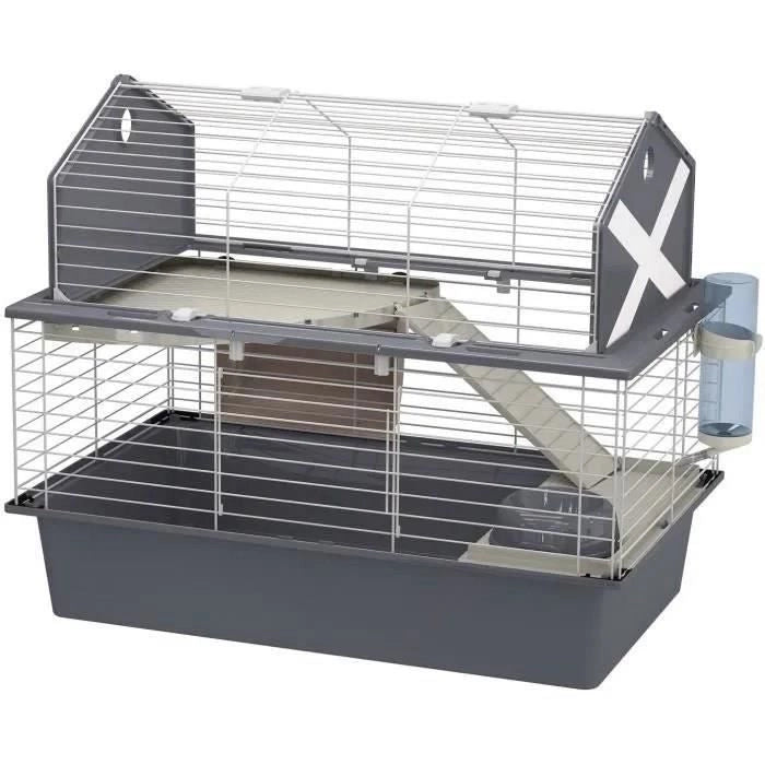 FERPLAST Cage Barn 80-78 x 48 x 65 cm - Grigio - Per coniglio