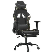 Sedia da Gaming | Sedia da e-sports con Poggiapiedi Nero e Mimetico in Similpelle