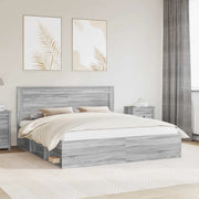 Struttura del letto Grigio Sonoma 200 x 200 cm Pino massello
