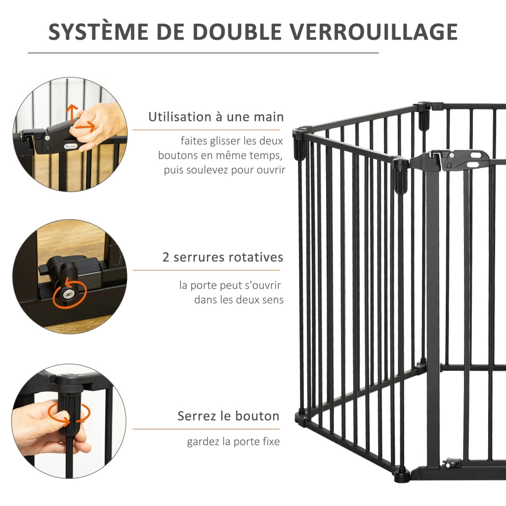Barriera di sicurezza per bambini e animali ¨C zephmum ¨C nero 362.5x76 cm