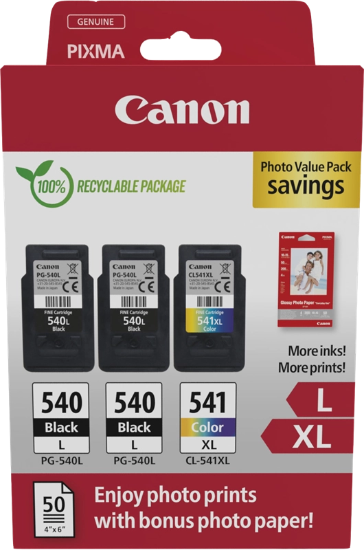 Canon 5224B015 cartuccia d'inchiostro 3 pz Originale Nero, Ciano, Magenta, Giallo