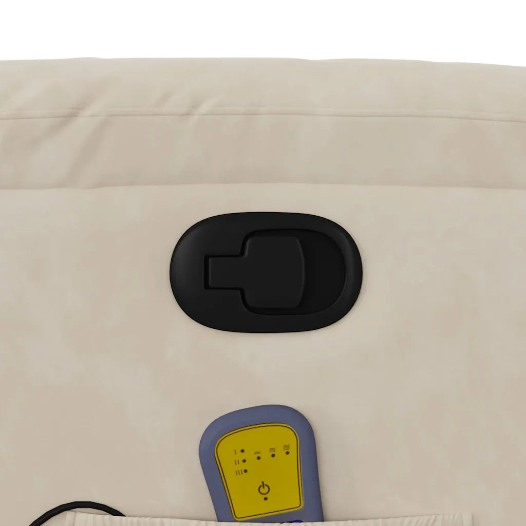 Divano Sedia-Poltrona Massaggiante Reclinabile Beige in Tessuto Microfibra 107957